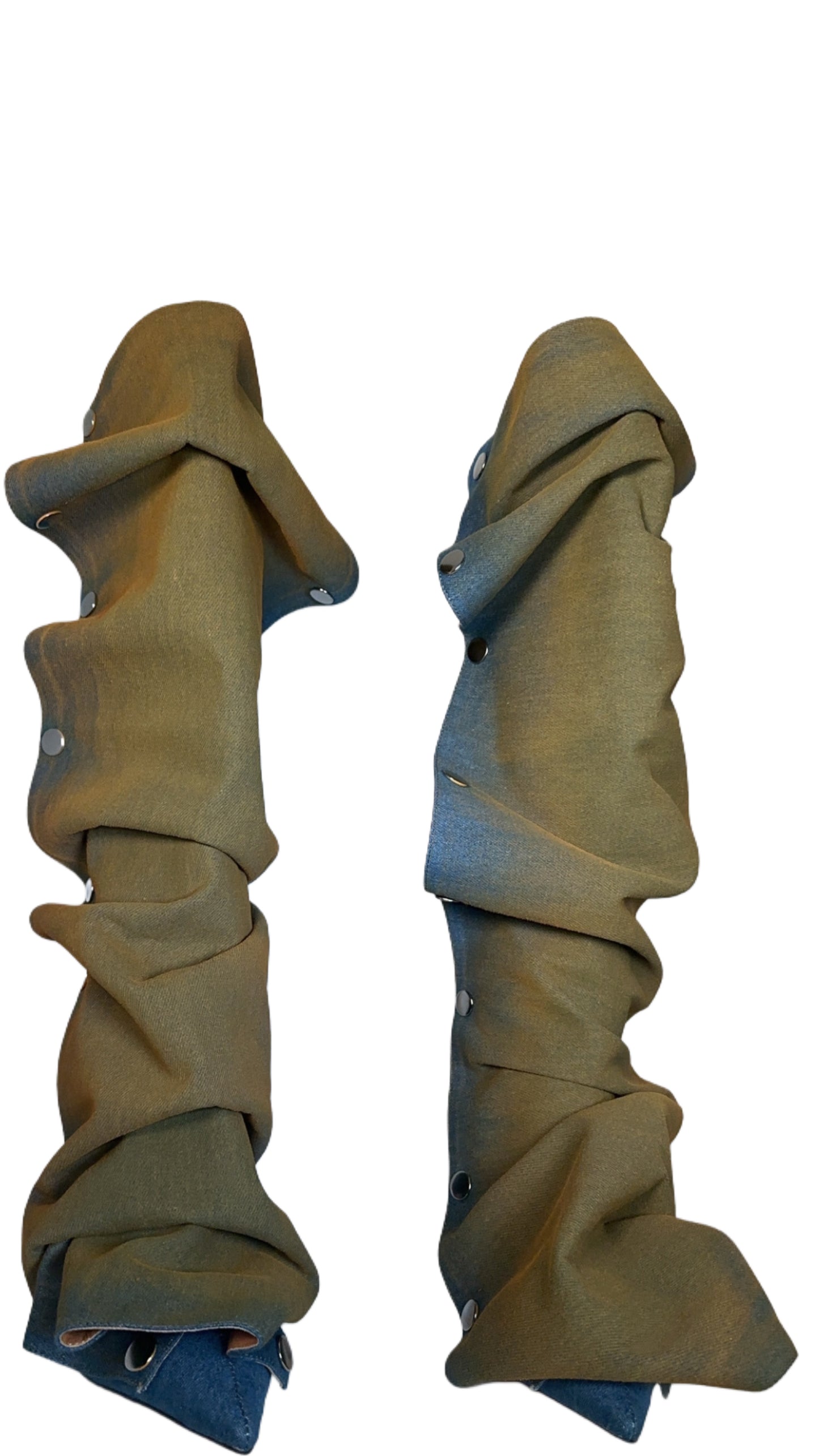 Buckle Denim Boots